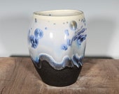 Ceramic Cup, Crystalline Glazed, Clay Pinch Cup, Hand Thrown