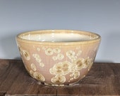 Handmade Crystalline Glazed Ceramic Bowl: Golden Brown Crystals