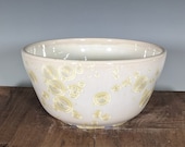 Handmade Crystalline Glazed Ceramic Bowl: White & Gold