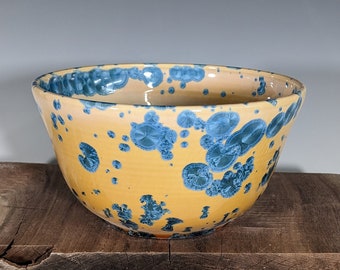 Ceramic Bowl, Crystalline Glazed, Hand Thrown, Cereal Bowl