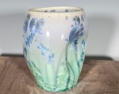 Ceramic Cup, Crystalline Glazed, Clay Pinch Cup, Hand Thrown