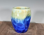 Ceramic Cup, Crystalline Glazed, Clay Pinch Cup, Hand Thrown