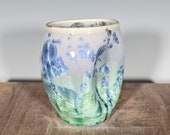 Ceramic Cup, Crystalline Glazed, Clay Pinch Cup, Hand Thrown