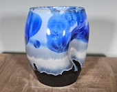 Ceramic Cup, Crystalline Glazed, Clay Pinch Cup, Hand Thrown