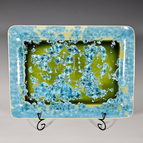 Ceramic Tray, Crystalline Glazed, Handmade Pottery, Rectangle Tray