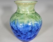 Pottery Vase, Crystalline Glazed, Ceramic Vase