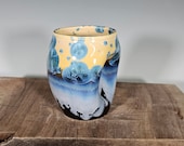 Ceramic Cup, Crystalline Glazed, Clay Pinch Cup, Hand Thrown