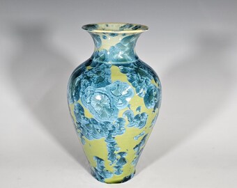 Pottery Vase, Crystalline Glazed, Ceramic Vase