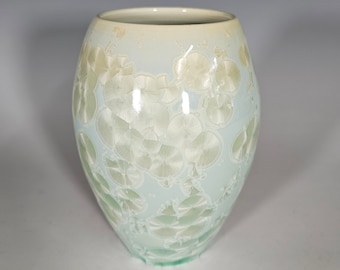 Pottery Vase, Crystalline Glazed, Ceramic Vase