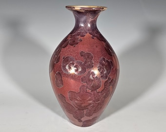 Pottery Vase, Crystalline Glazed, Ceramic Vase