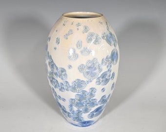 Pottery Vase, Crystalline Glazed, Hand Thrown Ceramic Vase