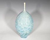 Pottery Bottle Vase, Crystalline Glazed, Hand Thrown