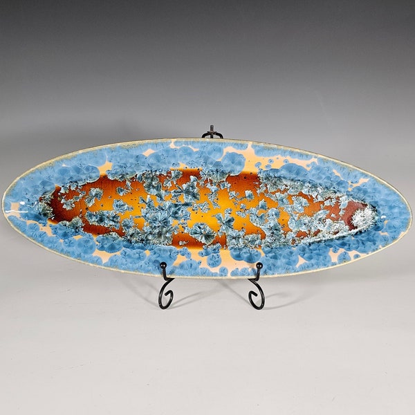 Ceramic Tray, Crystalline Glazed, XLarge Serving Dish