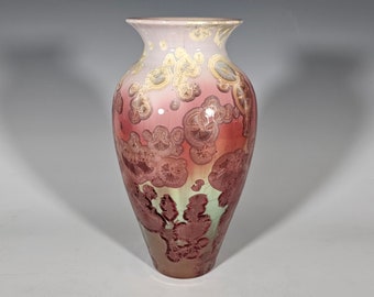 Pottery Vase, Crystalline Glazed, Ceramic Vase