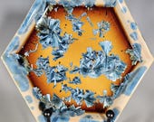 Ceramic Trinket Dish, Hexagon Tray, Handmade