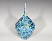 Pottery Bottle Vase, Crystalline Glazed, Hand Thrown