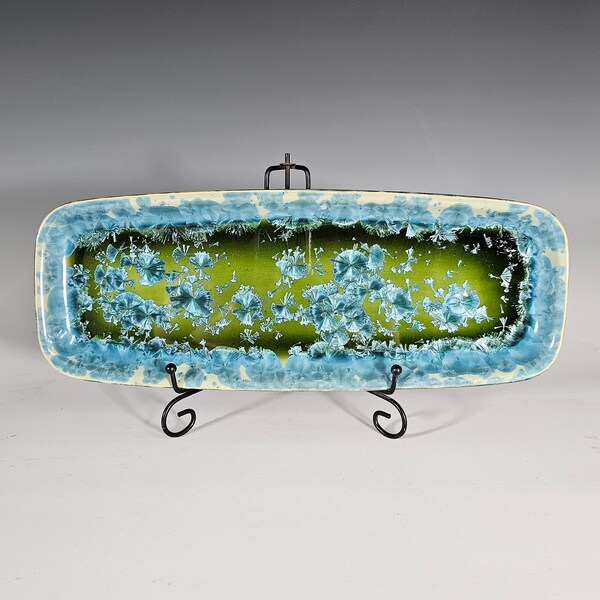 Ceramic Tray, Crystalline Glazed, XLarge Serving Dish