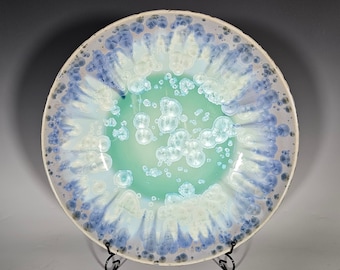 Ceramic Platter, Crystalline Glazed, Hand Thrown, Wall Art