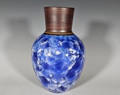 Pottery Vase, Crystalline Glazed, Hand Thrown