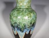 Pottery Vase, Crystalline Glazed, Ceramic Vase