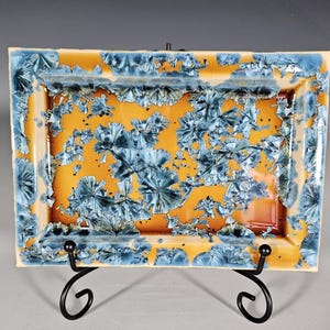 Ceramic Tray, Handmade, Crystalline Glazed Pottery, Medium size