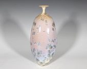 Pottery Bottle Vase, Crystalline Glazed, Hand Thrown