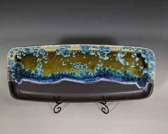 Ceramic Tray, Crystalline Glazed, XXLarge Handmade Serving Dish