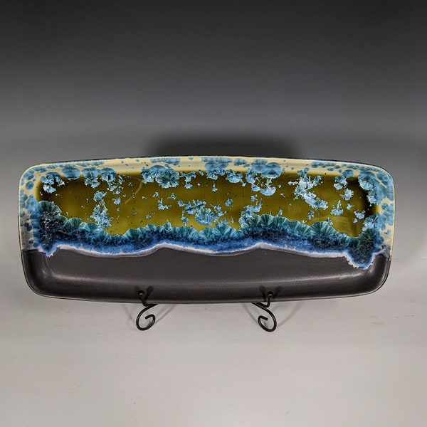 Ceramic Tray, Crystalline Glazed, XXLarge Handmade Serving Dish