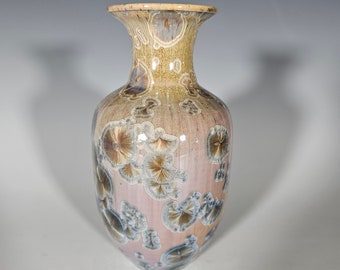 Pottery Vase, Crystalline Glazed, Ceramic Vase