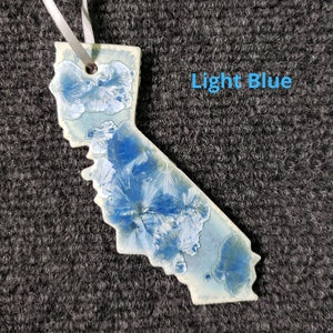 Ceramic State Ornament, Washington, Oregon, California, Idaho, Nevada, Utah, Arizona Light Blue