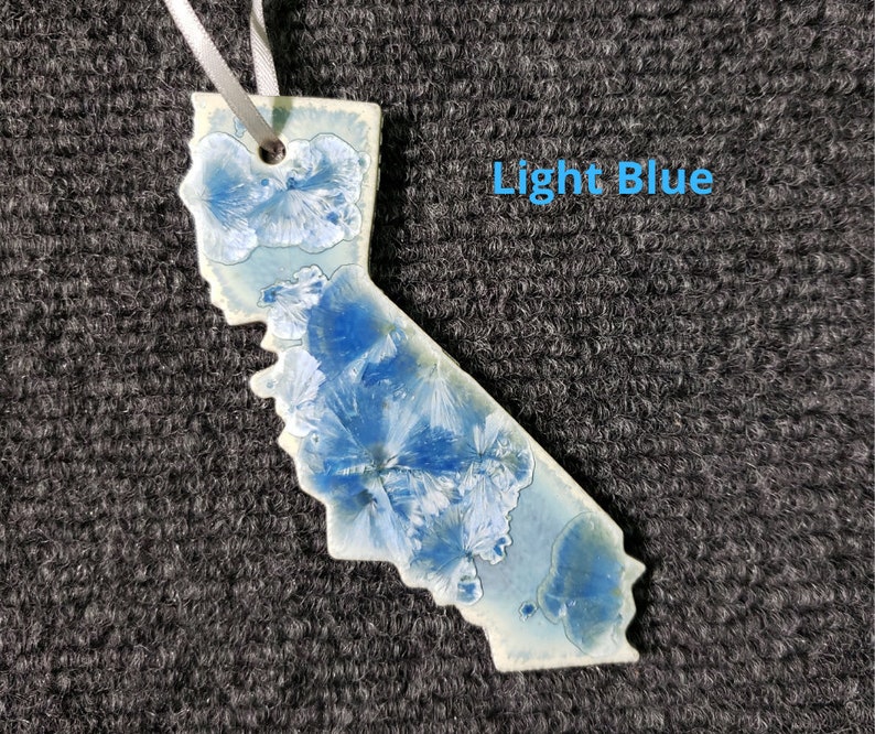 Ceramic State Ornament, Washington, Oregon, California, Idaho, Nevada, Utah, Arizona Light Blue