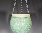 Hanging Planter, Handmade Pottery, Crystalline Glazed