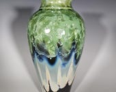Pottery Vase, Crystalline Glazed, Ceramic Vase