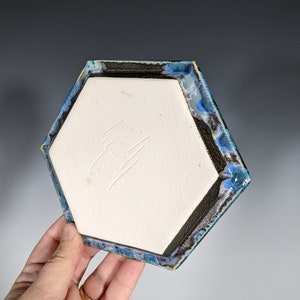 Ceramic Trinket Dish, Hexagon Tray, Handmade image 5
