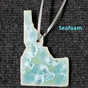 Ceramic State Ornament, Washington, Oregon, California, Idaho, Nevada, Utah, Arizona Seafoam