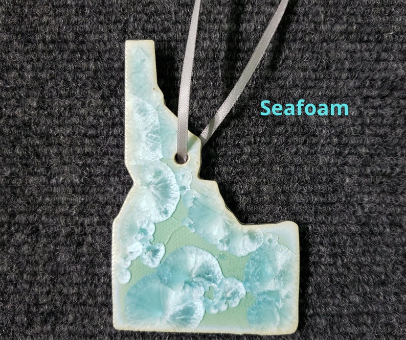 Ceramic State Ornament, Washington, Oregon, California, Idaho, Nevada, Utah, Arizona Seafoam