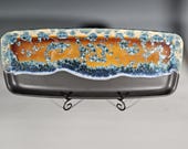 Ceramic Tray, Crystalline Glazed Pottery, XXLarge Handmade Serving Dish