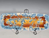 Ceramic Tray, Crystalline Glazed Pottery, XLarge Serving Dish