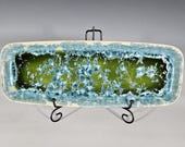 Ceramic Tray, Crystalline Glazed Pottery, XLarge Serving Dish