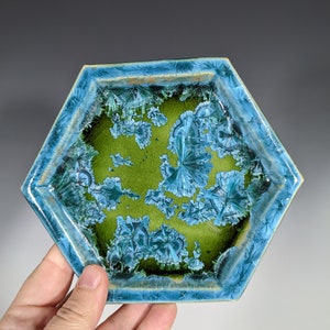 Ceramic Trinket Dish, Hexagon Tray, Handmade image 3