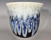 Ceramic Planter, Crystalline Glazed, Hand Thrown, Drainage Hole