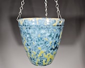 Outdoor/Indoor Hanging Planter, Handmade Pottery, Crystalline Glazed