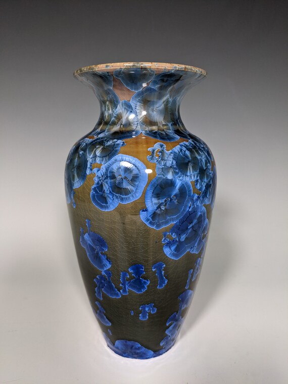 Crystalline Glazed Handmade Pottery Vase
