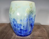 Ceramic Cup, Crystalline Glazed, Clay Pinch Cup, Hand Thrown