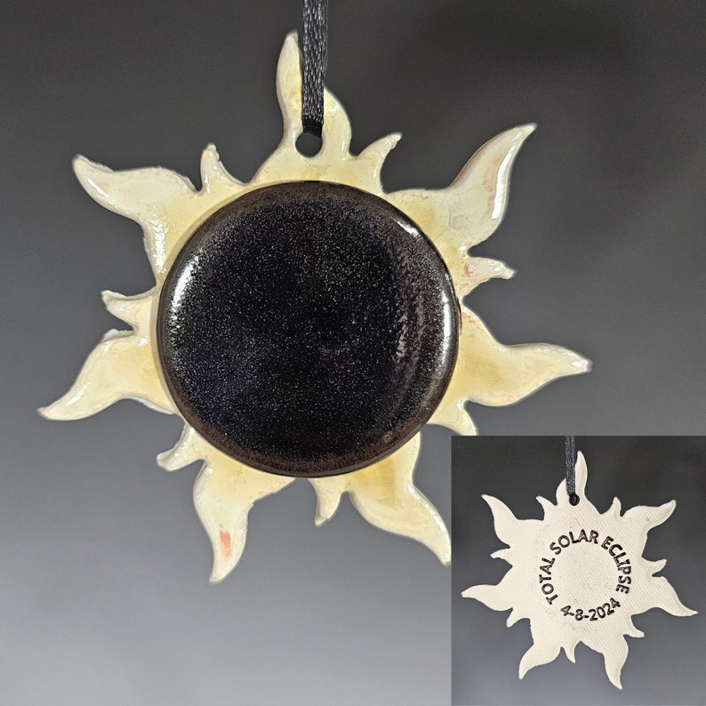 Total Solar Eclipse Ornament, Ring of Fire, Eclipse, Solar Eclipse, April 8, 2024 image 1