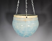 Outdoor Hanging Planter, Handmade Pottery, Crystalline Glazed