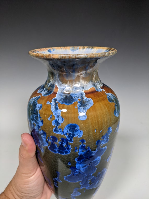 Crystalline Glazed Handmade Pottery Vase