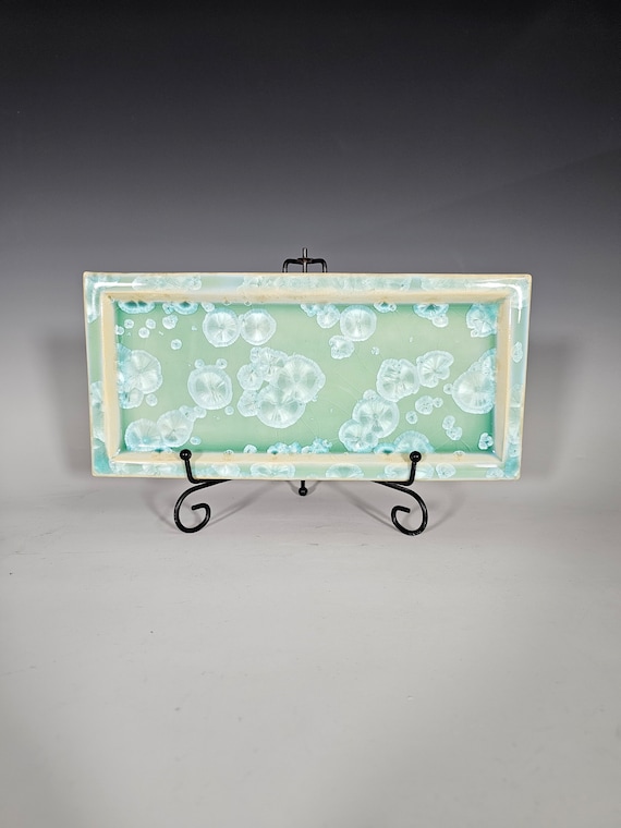 Ceramic Tray, Crystalline Glazed Pottery, Large Handmade