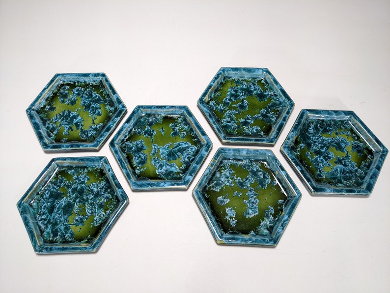 Ceramic Trinket Dish, Hexagon Tray, Handmade image 6