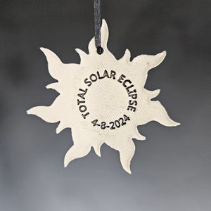Total Solar Eclipse Ornament, Ring of Fire, Eclipse, Solar Eclipse, April 8, 2024 image 3